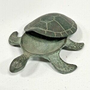 SEA TURTLE Box Sea Life Beach Trinket Storage Nautical Coastal ~ SPI Home 50810
